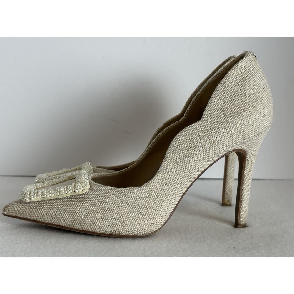 Sam Edelman Harriet Pointed Toe Beaded Pearl High Heel Pumps Shoes 8.5 Wedding - Picture 6 of 13